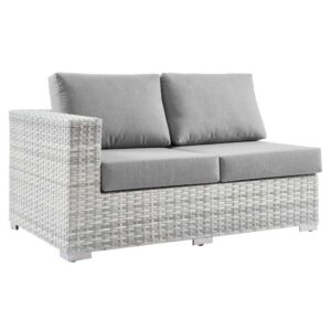 Convene Outdoor Patio Left-Arm Loveseat in Light Gray Gray by Modway