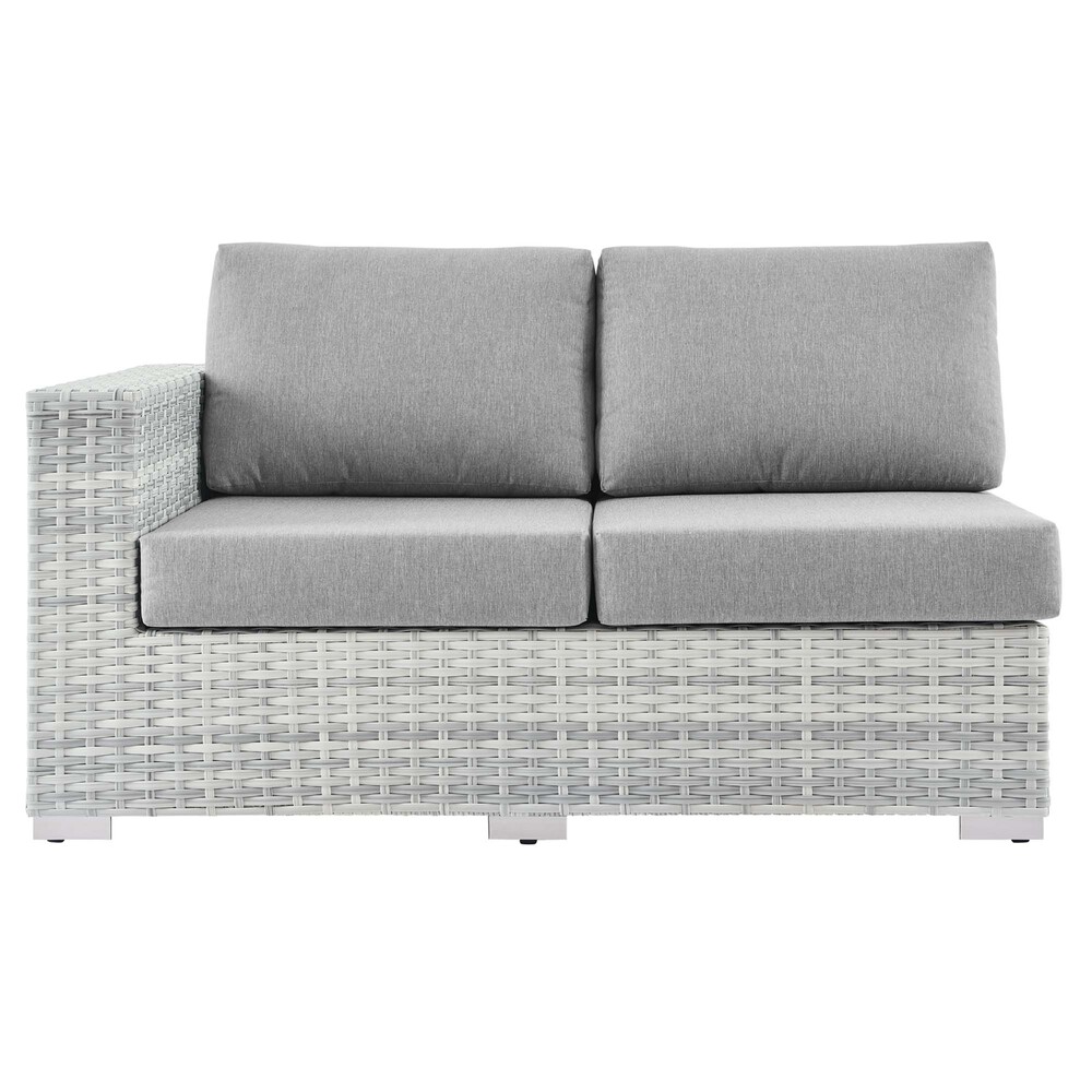 Convene Outdoor Patio Left-Arm Loveseat in Light Gray Gray by Modway - Image 4
