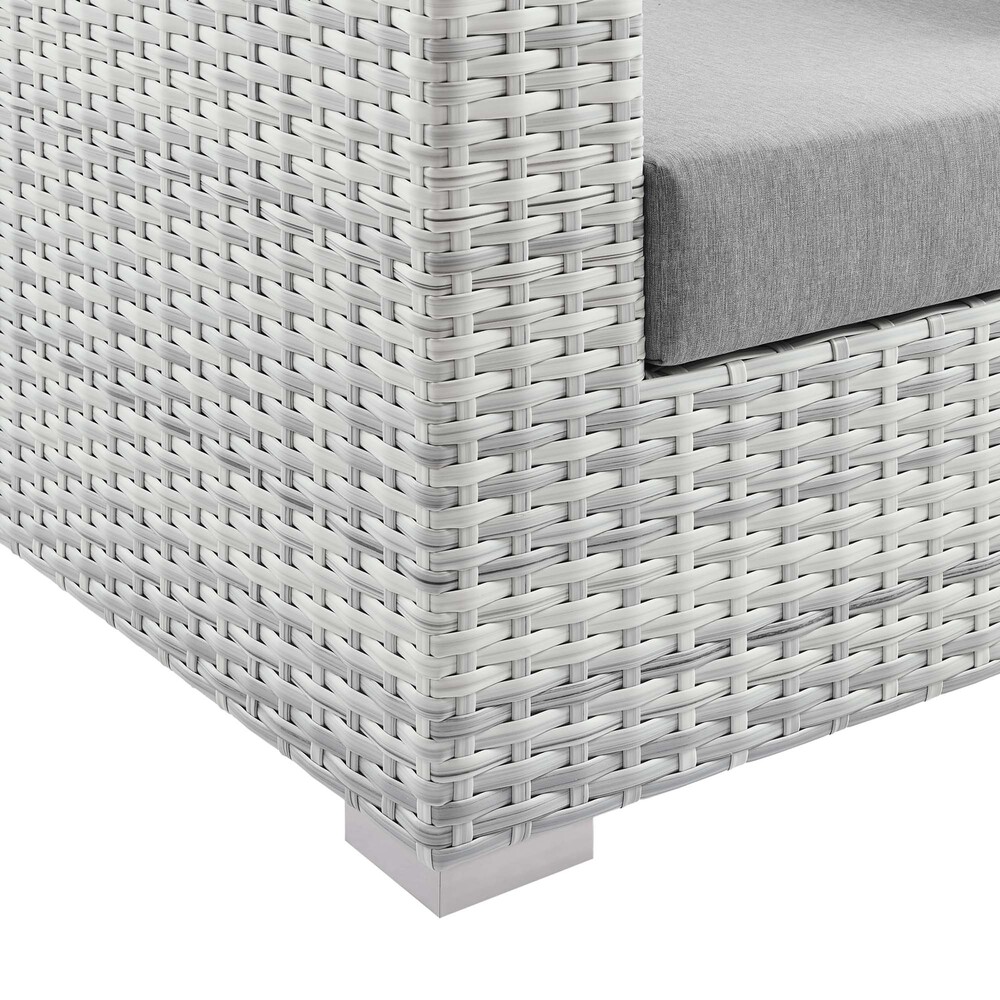 Convene Outdoor Patio Left-Arm Loveseat in Light Gray Gray by Modway - Image 5