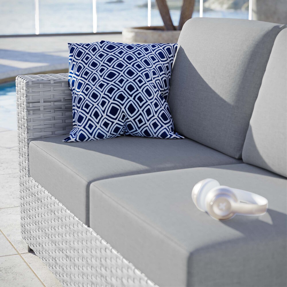 Convene Outdoor Patio Left-Arm Loveseat in Light Gray Gray by Modway - Image 8