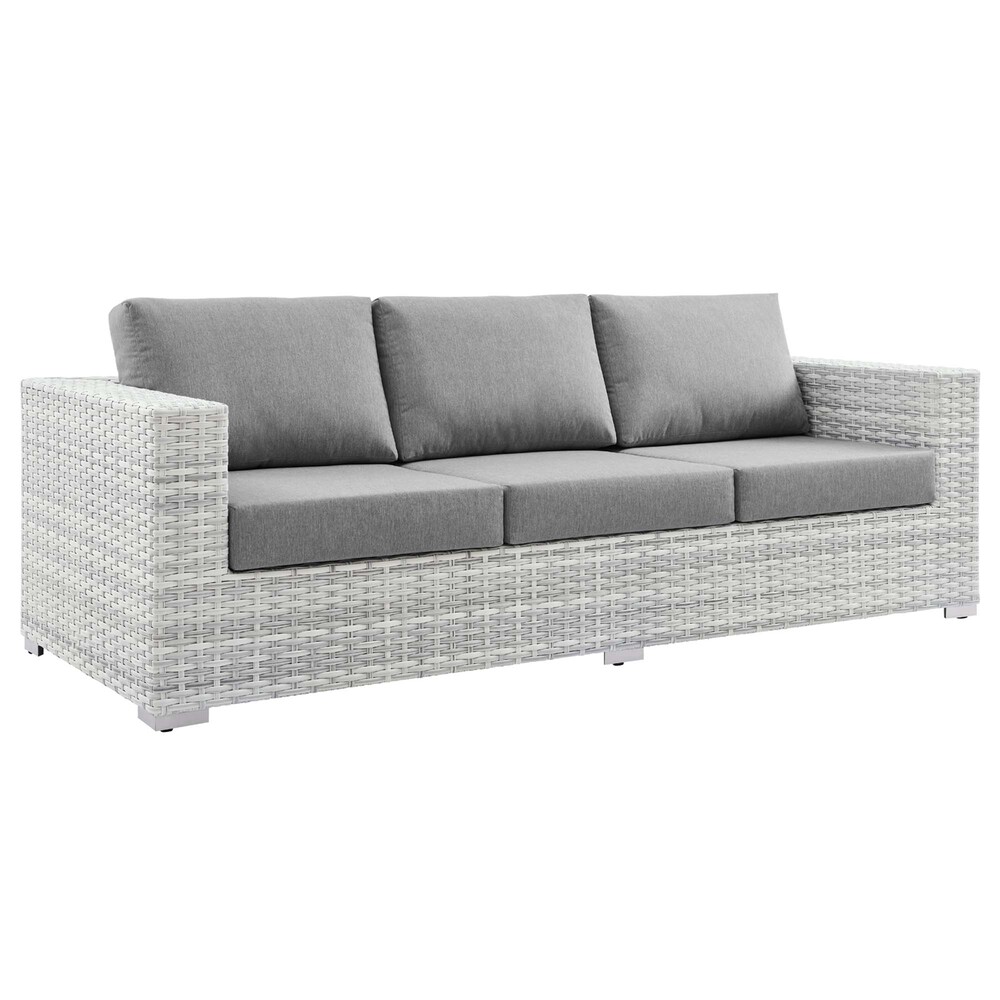 Convene Outdoor Patio Sofa in Light Gray Gray by Modway
