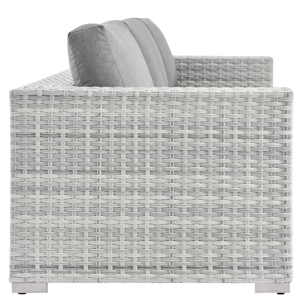 Convene Outdoor Patio Sofa in Light Gray Gray by Modway - Image 2