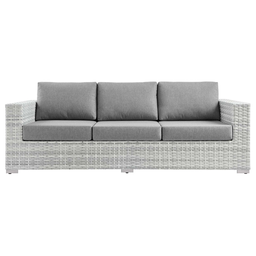 Convene Outdoor Patio Sofa in Light Gray Gray by Modway - Image 4