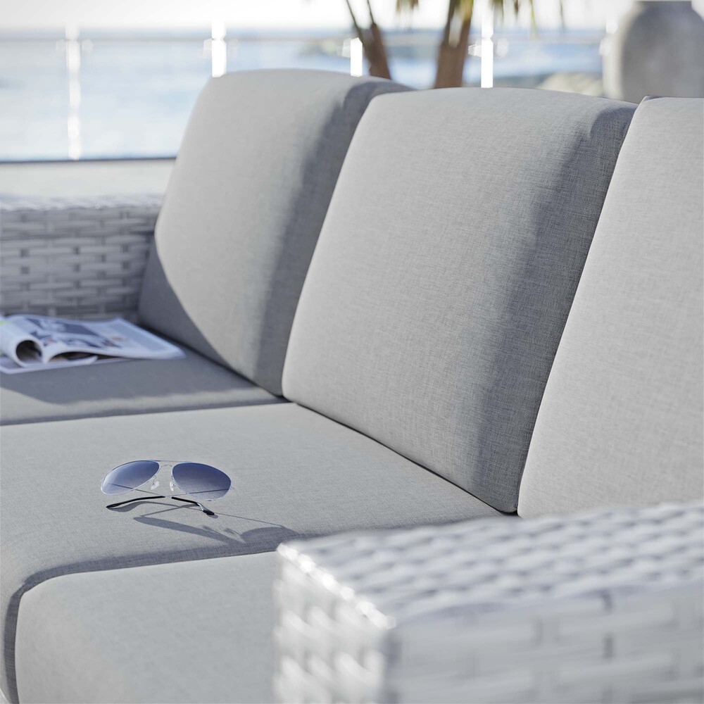 Convene Outdoor Patio Sofa in Light Gray Gray by Modway - Image 7