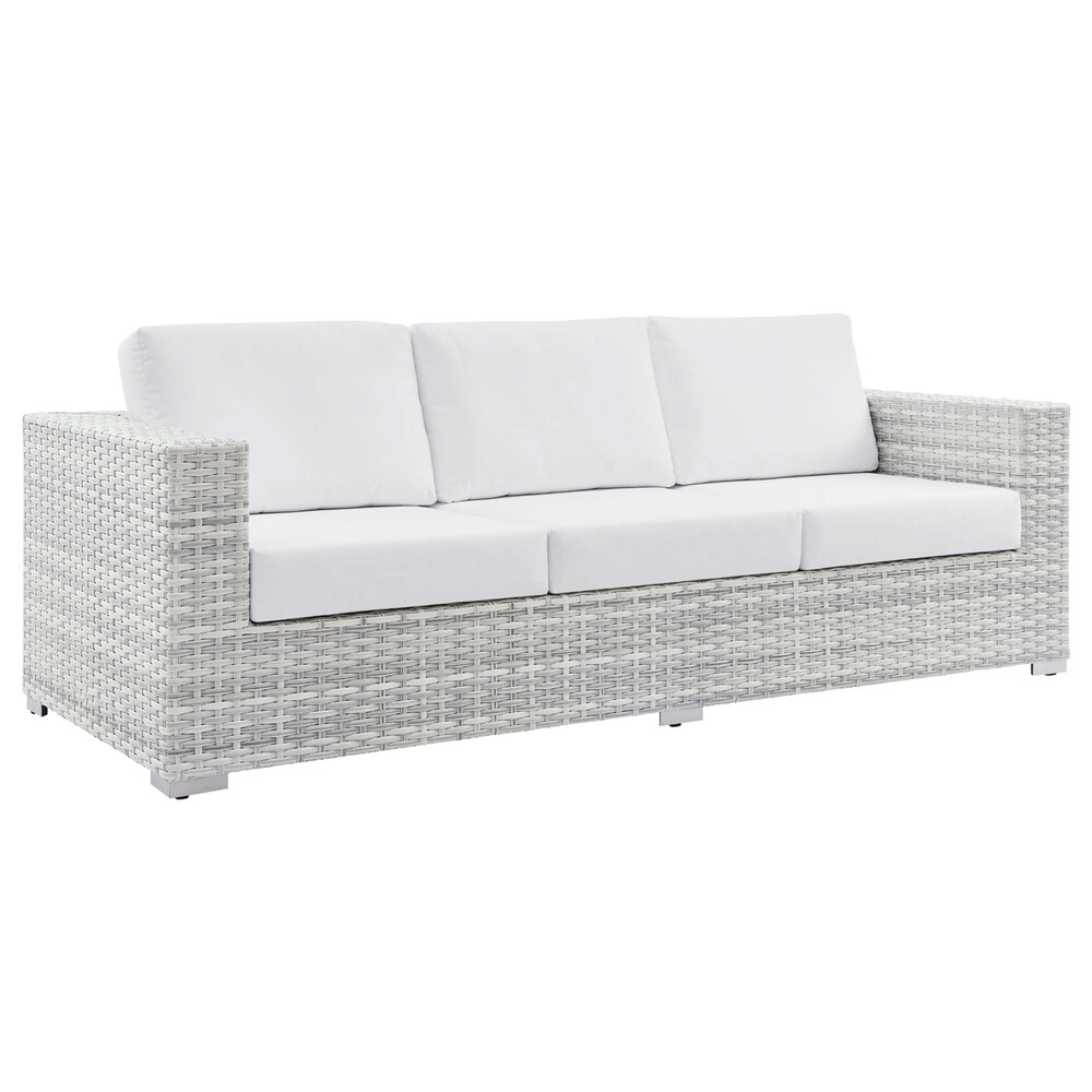 Convene Outdoor Patio Sofa in Light Gray White by Modway