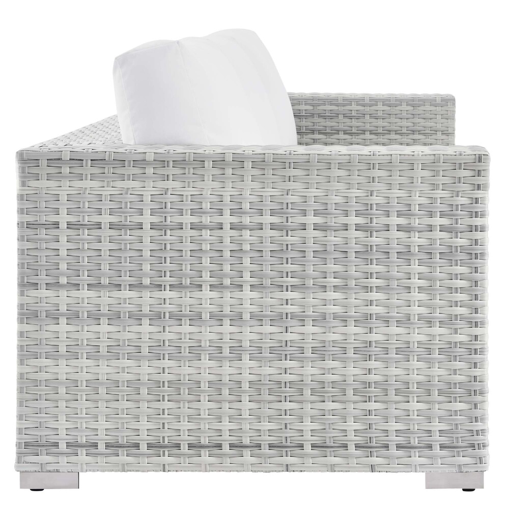 Convene Outdoor Patio Sofa in Light Gray White by Modway - Image 2