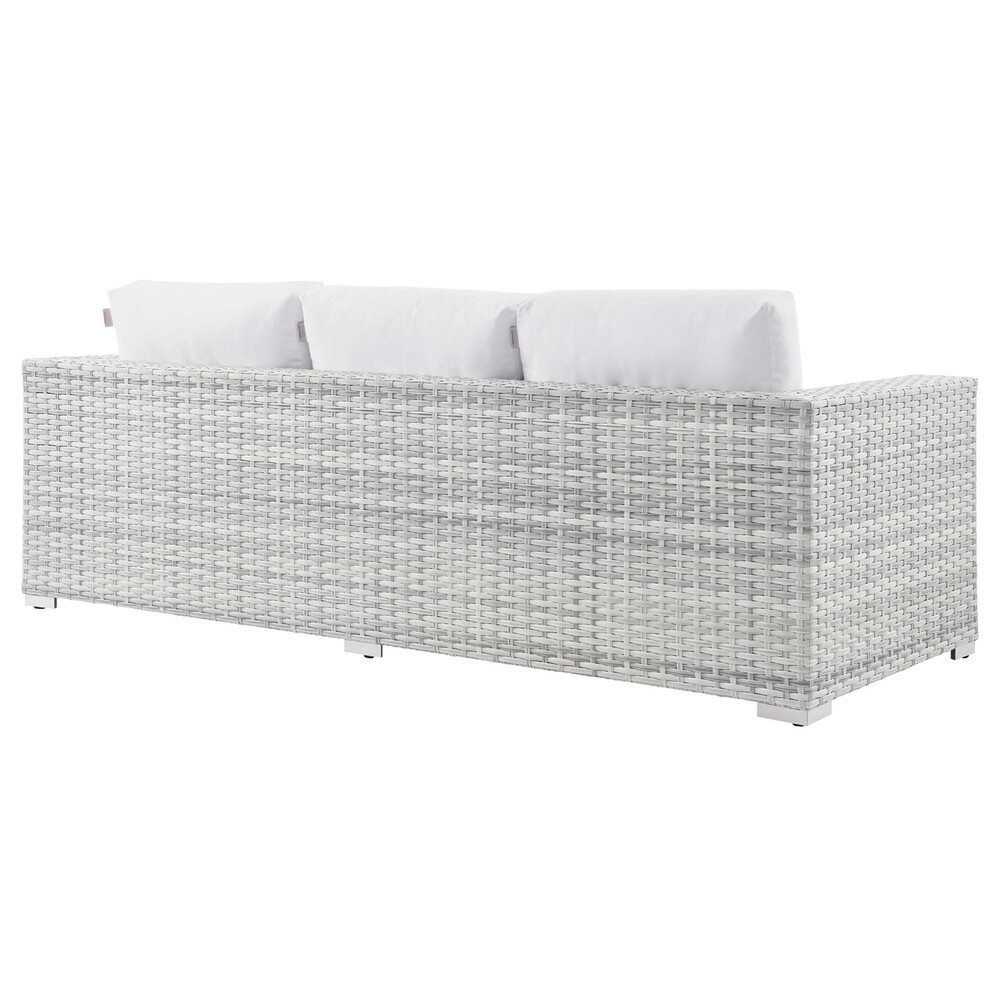 Convene Outdoor Patio Sofa in Light Gray White by Modway - Image 3