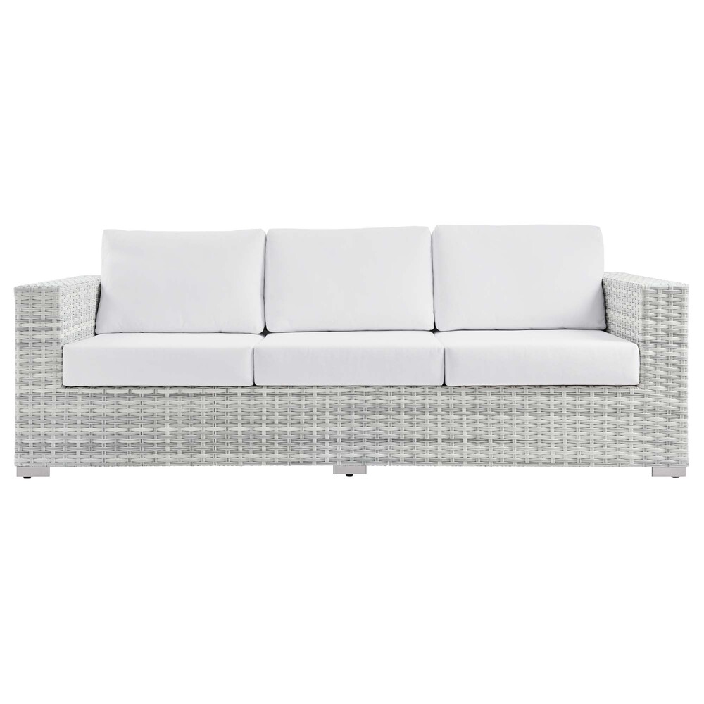 Convene Outdoor Patio Sofa in Light Gray White by Modway - Image 4