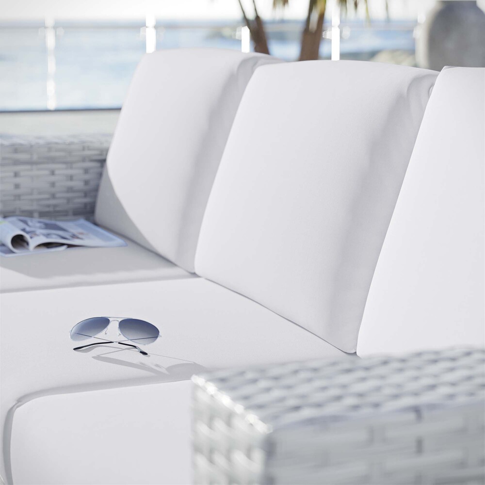 Convene Outdoor Patio Sofa in Light Gray White by Modway - Image 7