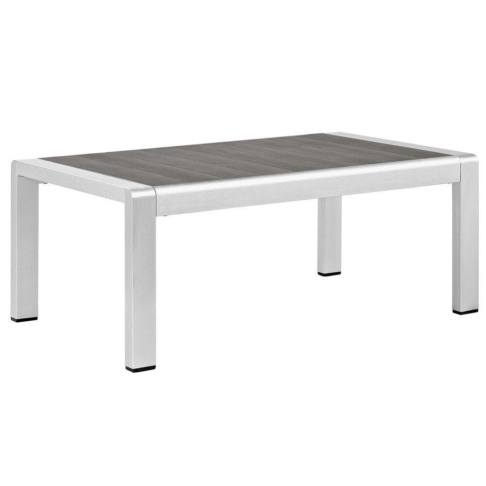 Shore 7 Piece Sunbrella® Fabric Outdoor Patio Aluminum Set in Silver Gray by Modway - Image 11