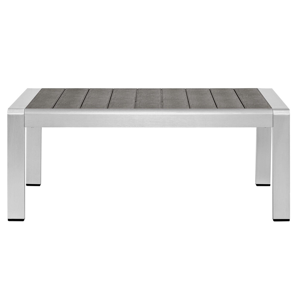 Shore 7 Piece Sunbrella® Fabric Outdoor Patio Aluminum Set in Silver Navy by Modway - Image 12