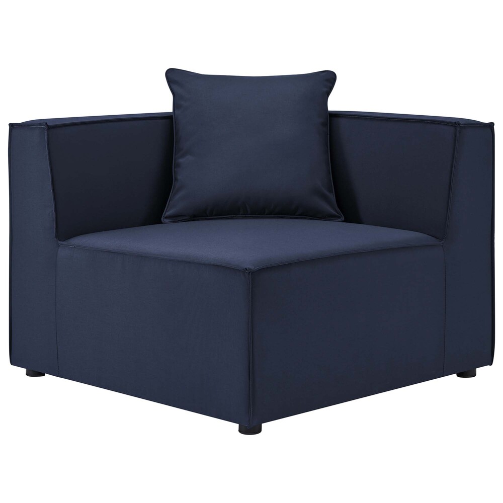 Saybrook 2-Piece Outdoor Patio Upholstered Sectional Sofa Loveseat in Navy by Modway - Image 2