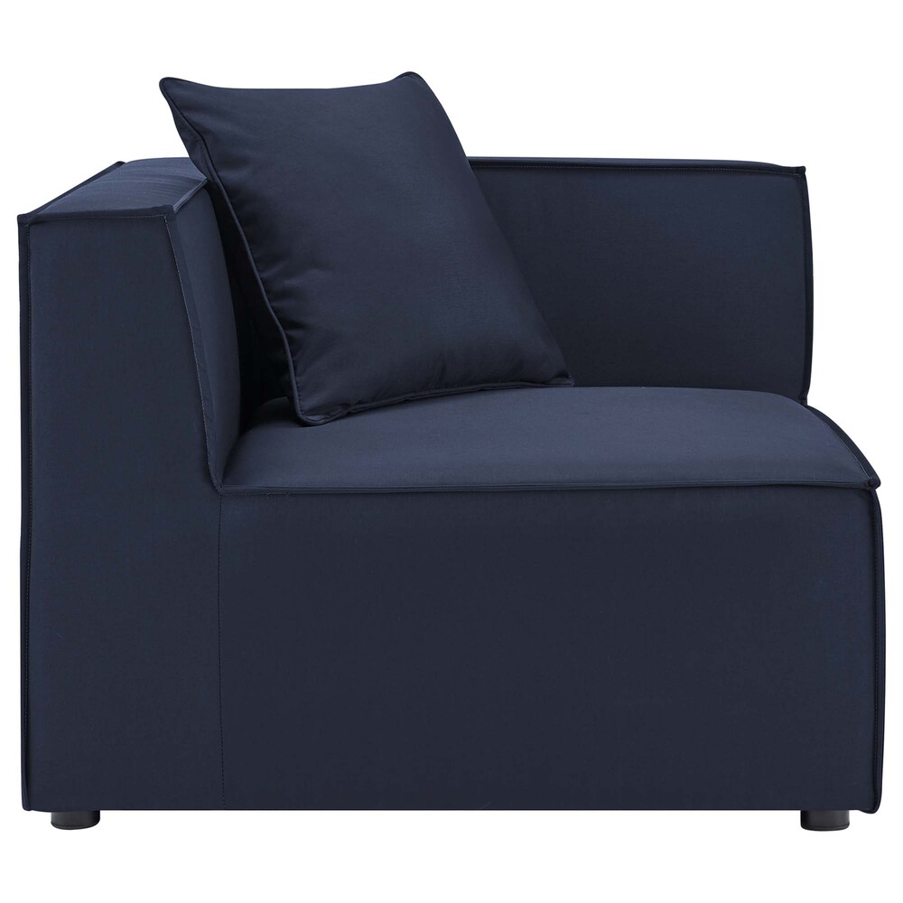 Saybrook 2-Piece Outdoor Patio Upholstered Sectional Sofa Loveseat in Navy by Modway - Image 3