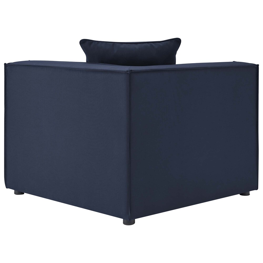 Saybrook 2-Piece Outdoor Patio Upholstered Sectional Sofa Loveseat in Navy by Modway - Image 4