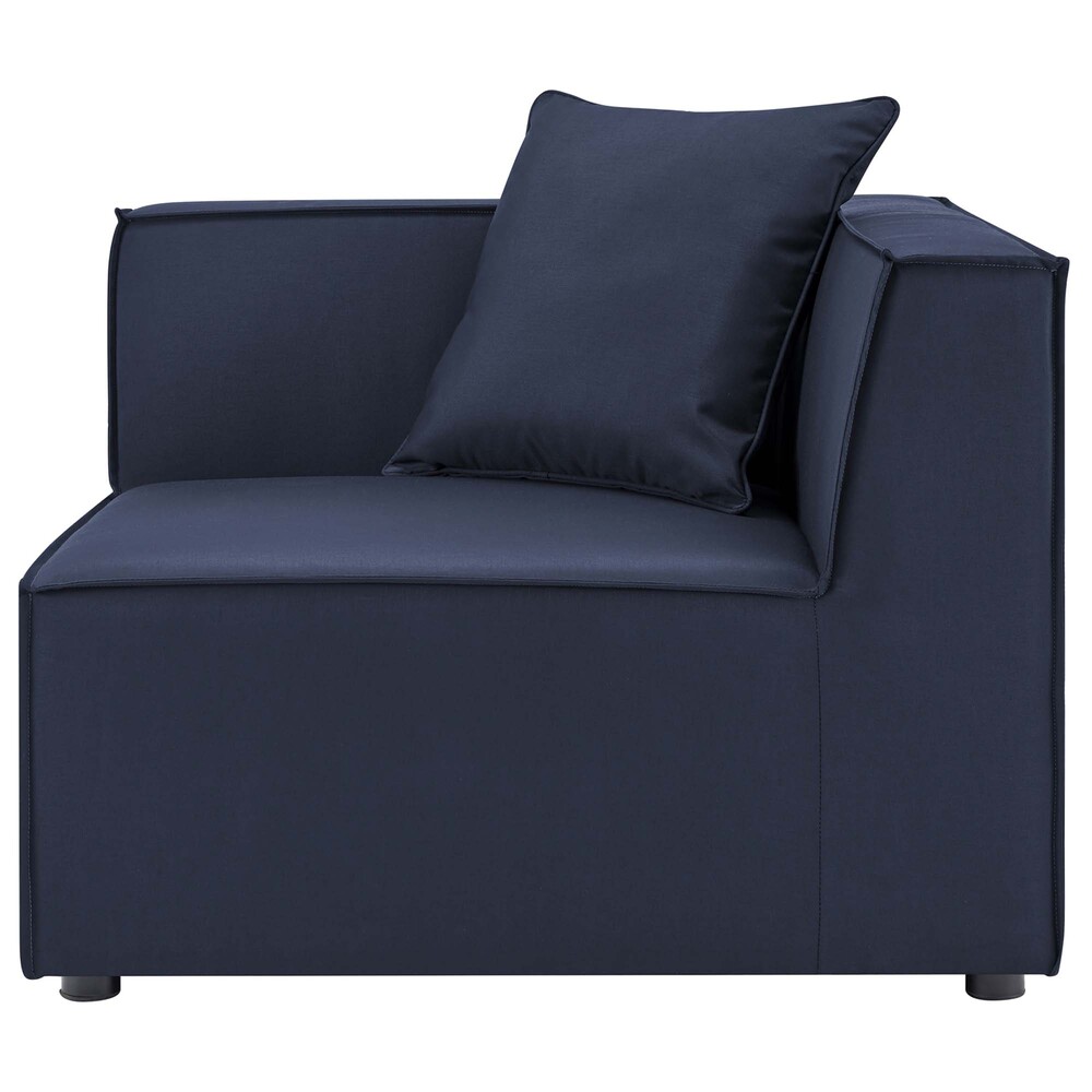 Saybrook 2-Piece Outdoor Patio Upholstered Sectional Sofa Loveseat in Navy by Modway - Image 5