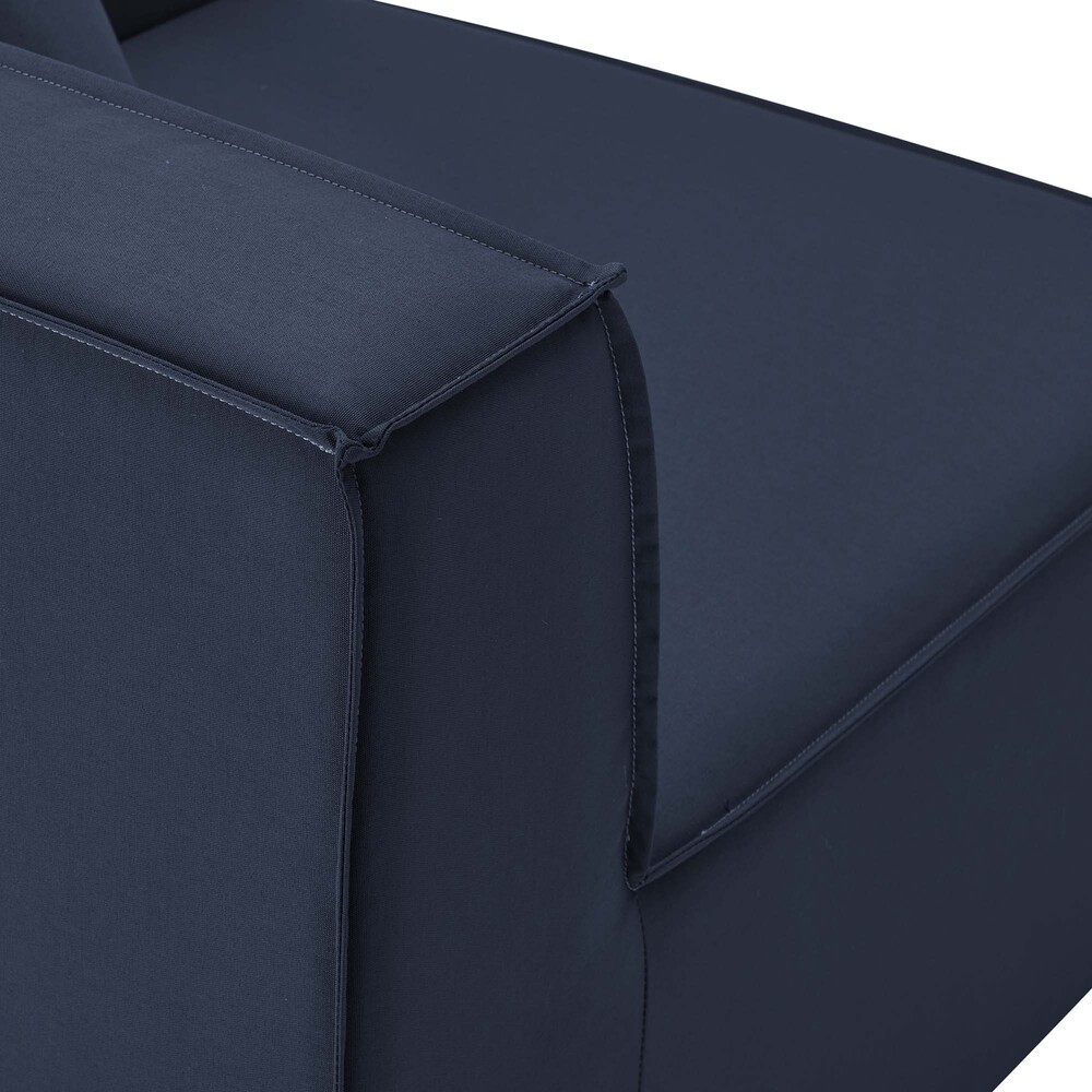 Saybrook 2-Piece Outdoor Patio Upholstered Sectional Sofa Loveseat in Navy by Modway - Image 6