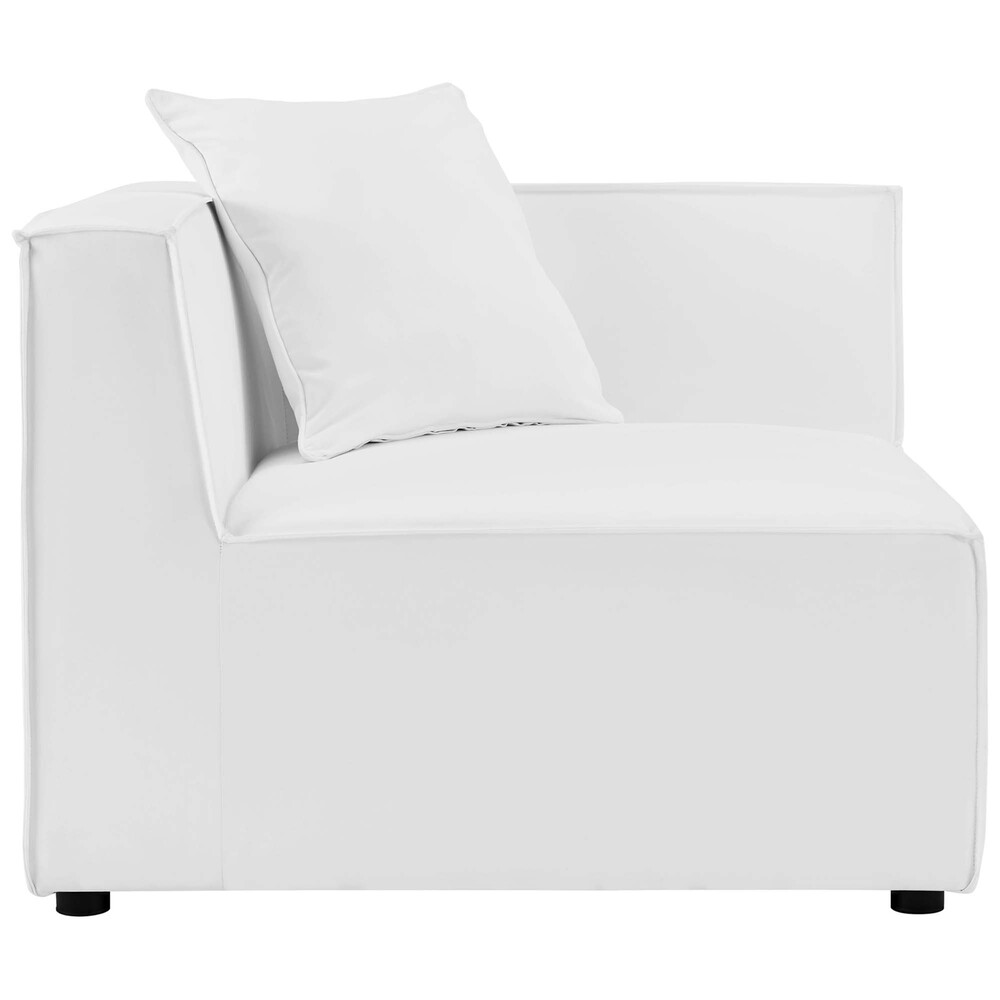 Saybrook Outdoor Patio Upholstered Loveseat and Ottoman Set in White by Modway - Image 4