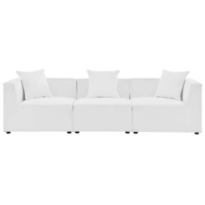 Saybrook 3-Piece Outdoor Patio Upholstered Sectional Sofa in White by Modway