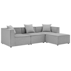 Saybrook 4-Piece Outdoor Patio Upholstered Sectional Sofa in Gray by Modway