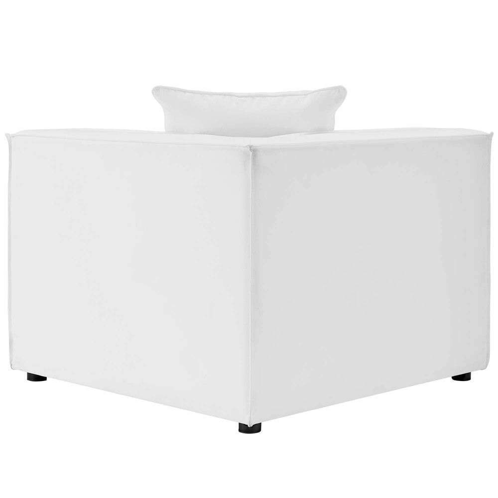 Saybrook 4-Piece Outdoor Patio Upholstered Sectional Sofa in White by Modway - Image 4