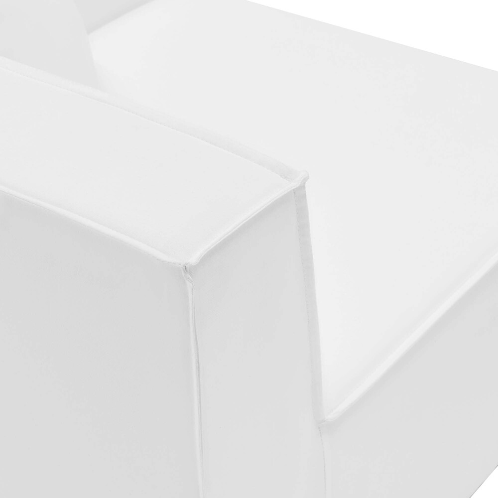 Saybrook 4-Piece Outdoor Patio Upholstered Sectional Sofa in White by Modway - Image 5