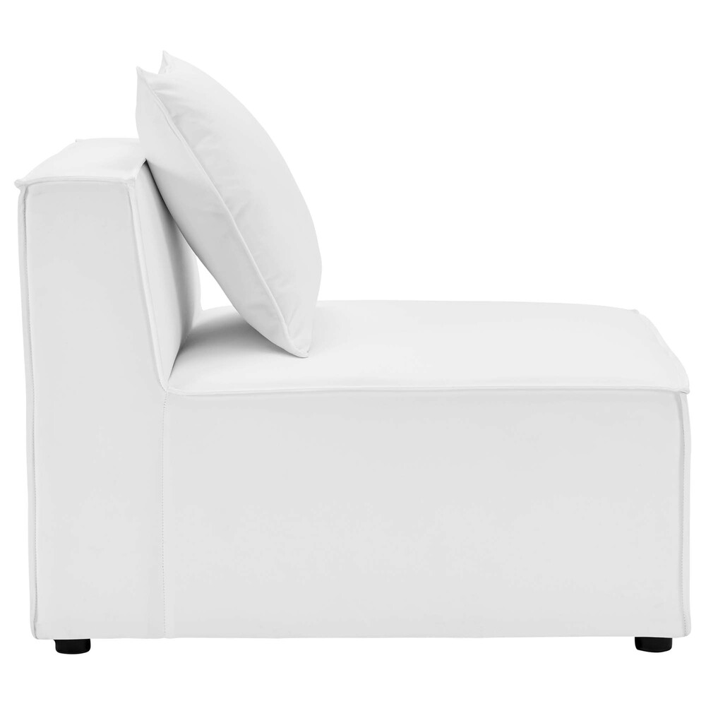 Saybrook 4-Piece Outdoor Patio Upholstered Sectional Sofa in White by Modway - Image 7