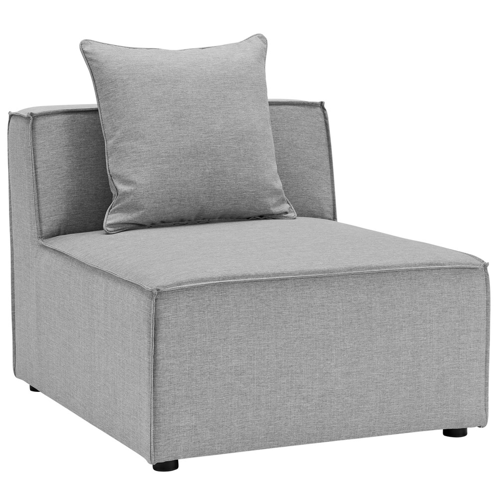 Saybrook 6-Piece Outdoor Patio Upholstered Sectional Sofa in Gray by Modway - Image 6