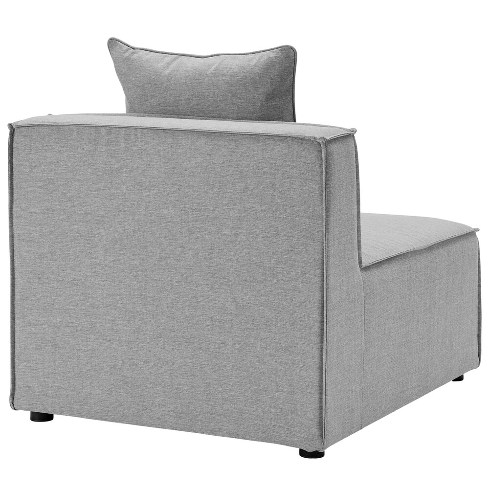 Saybrook 6-Piece Outdoor Patio Upholstered Sectional Sofa in Gray by Modway - Image 8