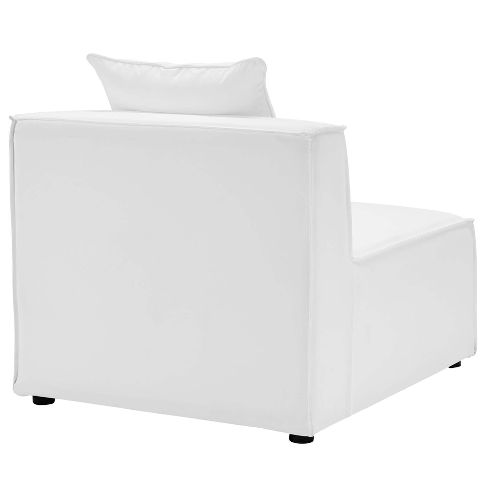 Saybrook 6-Piece Outdoor Patio Upholstered Sectional Sofa in White by Modway - Image 8