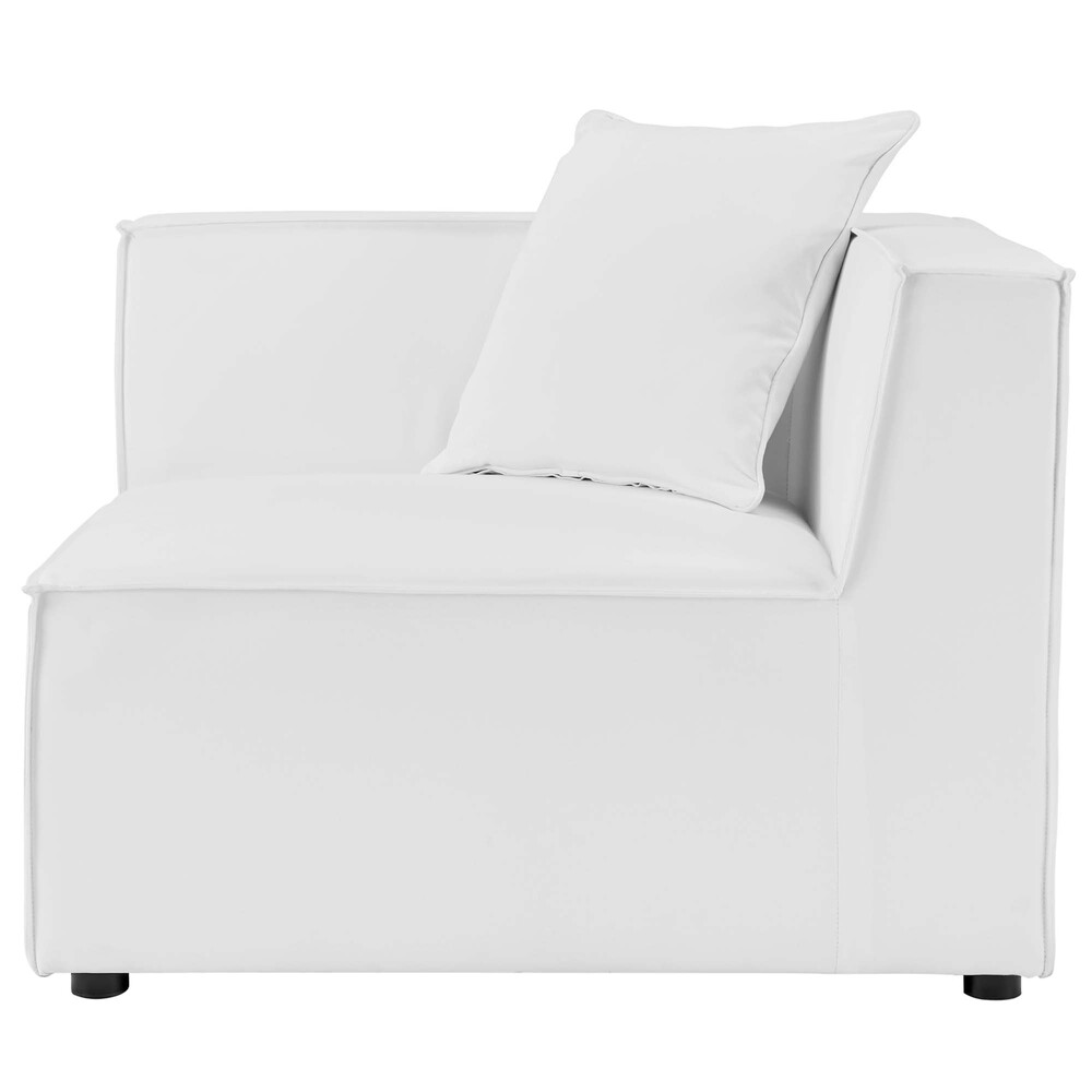 Saybrook 6-Piece Outdoor Patio Upholstered Sectional Sofa in White by Modway - Image 4
