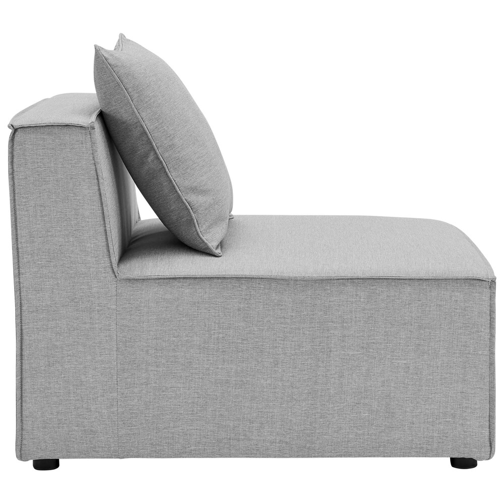 Saybrook 6-Piece Outdoor Patio Upholstered Sectional Sofa in Gray by Modway - Image 7