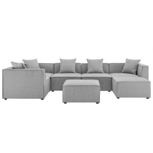 Saybrook 7-Piece Outdoor Patio Upholstered Sectional Sofa in Gray by Modway