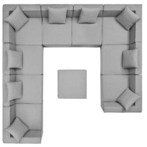 Saybrook 10-Piece Outdoor Patio Upholstered Sectional Sofa in Gray by Modway