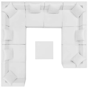 Saybrook 10-Piece Outdoor Patio Upholstered Sectional Sofa in White by Modway