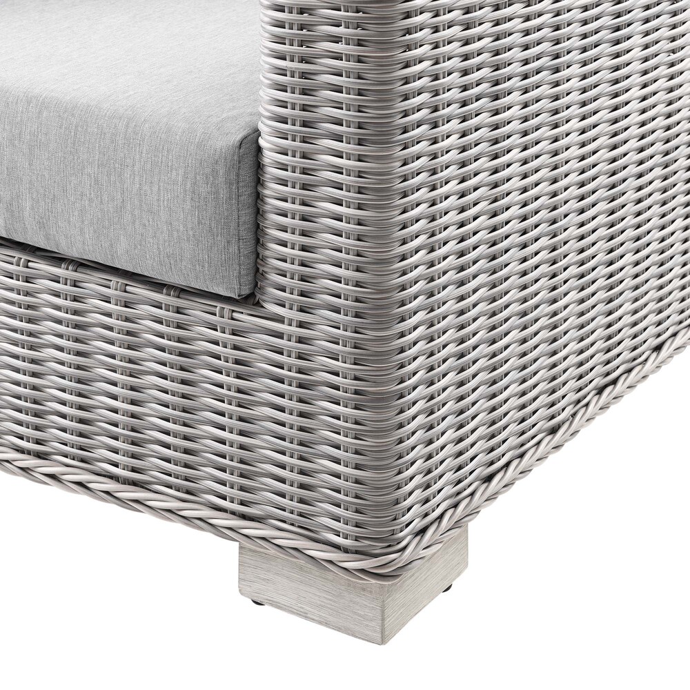 Conway Outdoor Patio Wicker Rattan Sofa in Light Gray Gray by Modway - Image 5