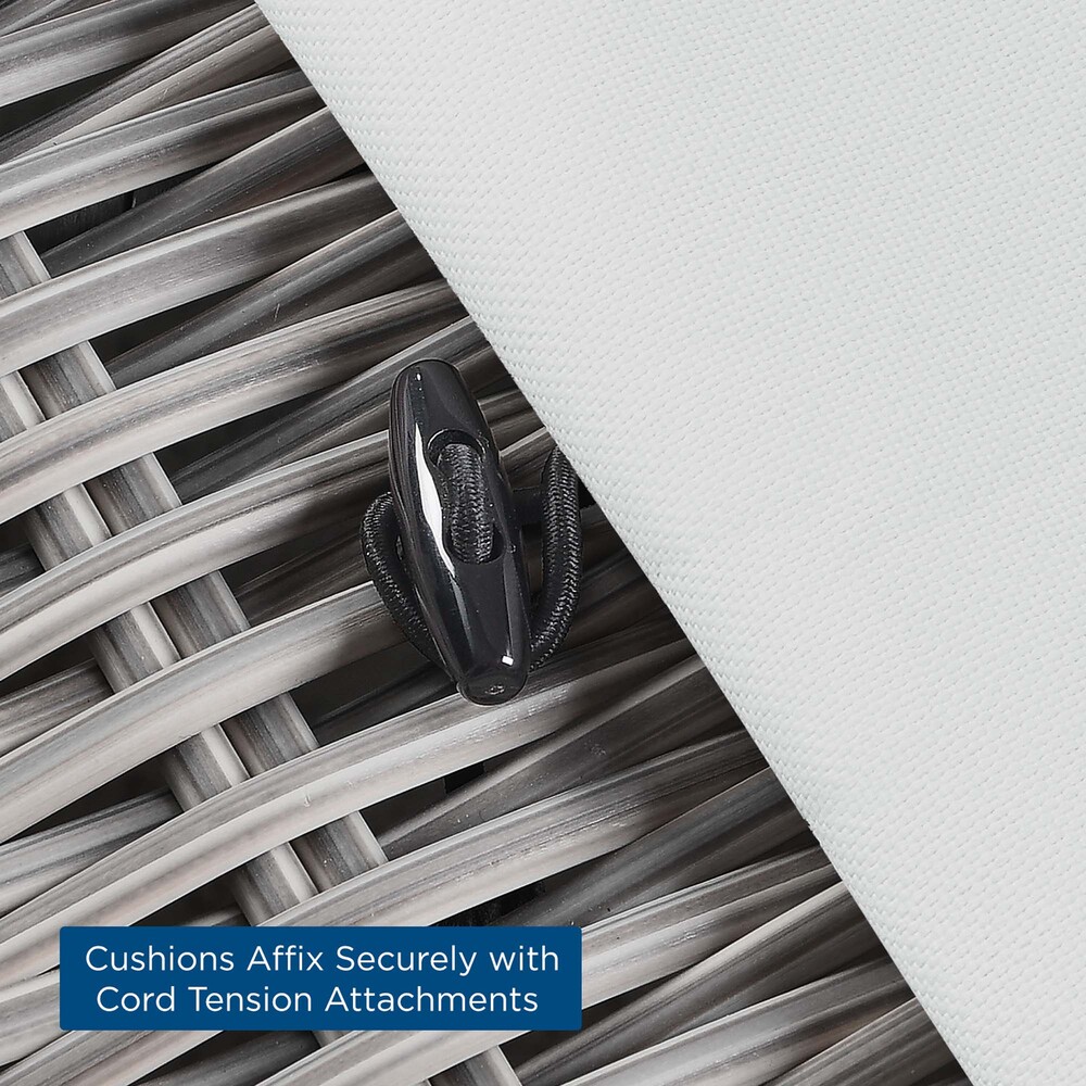 Conway Outdoor Patio Wicker Rattan Chaise Lounge in Light Gray White by Modway - Image 8