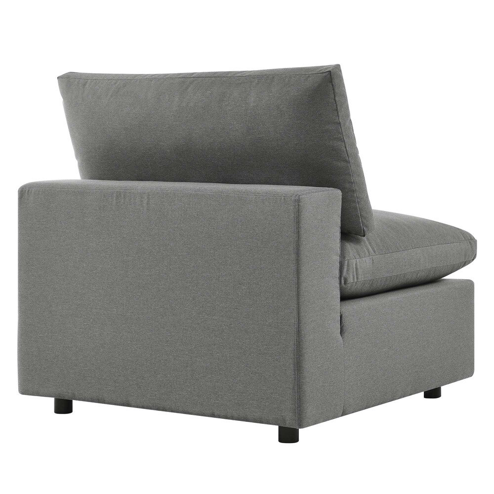 Commix Overstuffed Outdoor Patio Armless Chair in Charcoal by Modway - Image 5