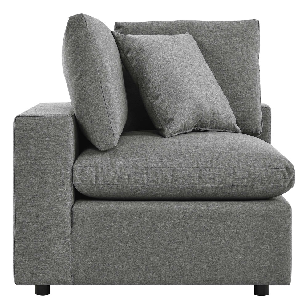 Commix Overstuffed Outdoor Patio Corner Chair in Charcoal by Modway - Image 4