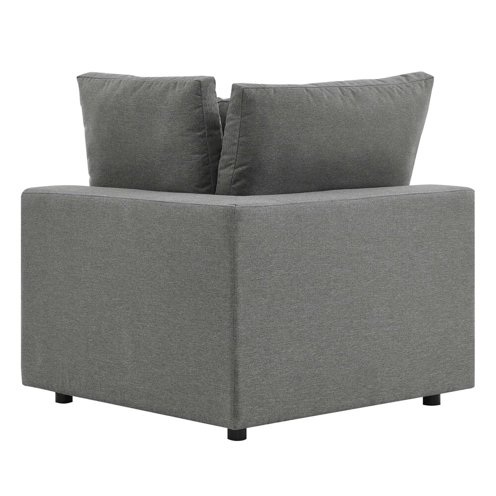 Commix Overstuffed Outdoor Patio Corner Chair in Charcoal by Modway - Image 5