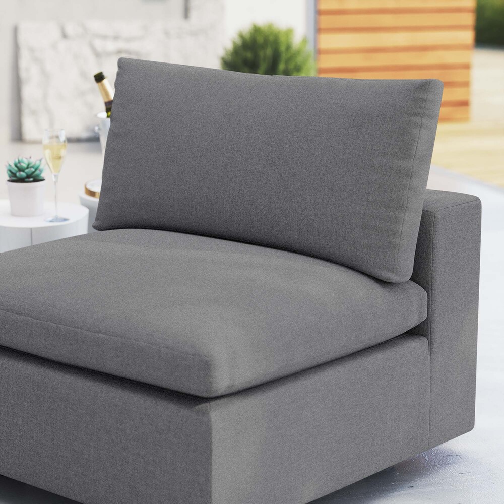 Commix Sunbrella® Outdoor Patio Armless Chair in Gray by Modway - Image 8