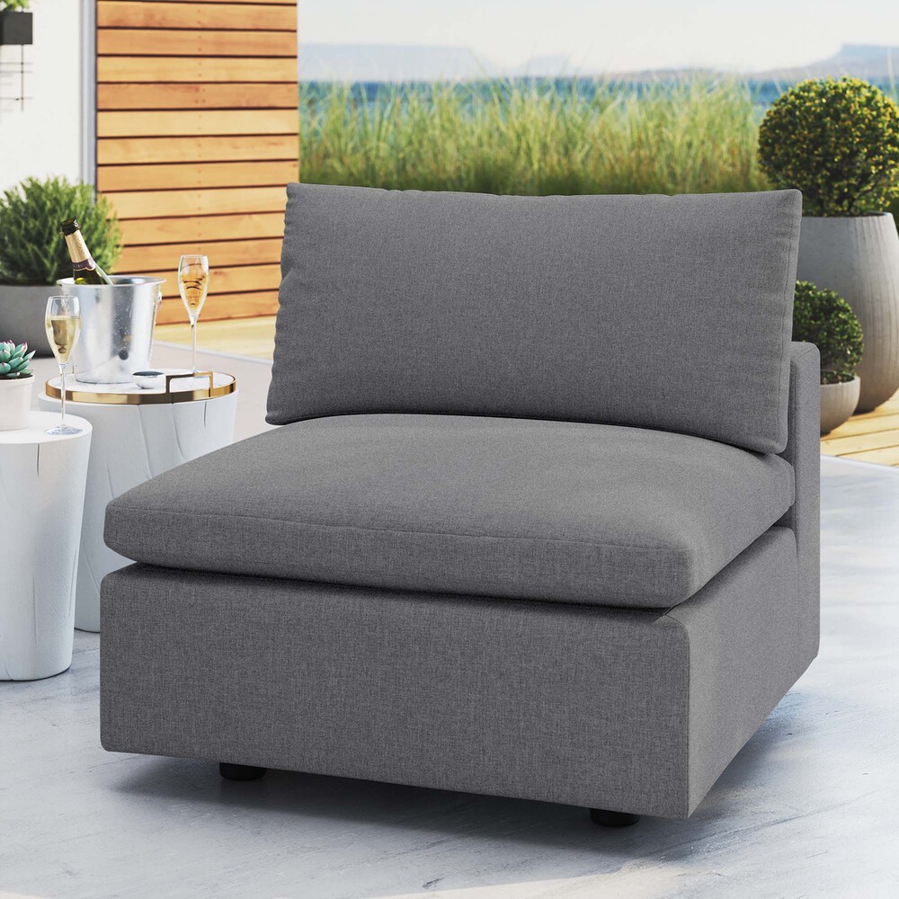 Commix Sunbrella® Outdoor Patio Armless Chair in Gray by Modway - Image 7