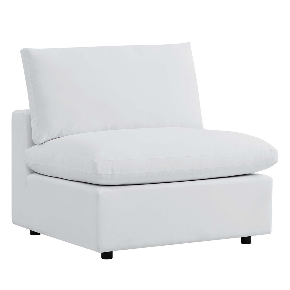Commix Sunbrella® Outdoor Patio Armless Chair in White by Modway