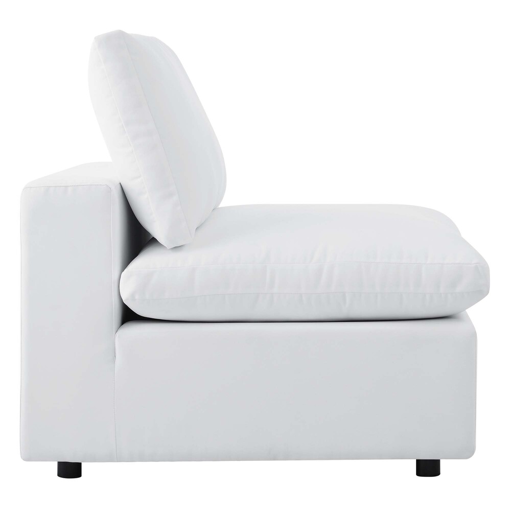 Commix Sunbrella® Outdoor Patio Armless Chair in White by Modway - Image 4