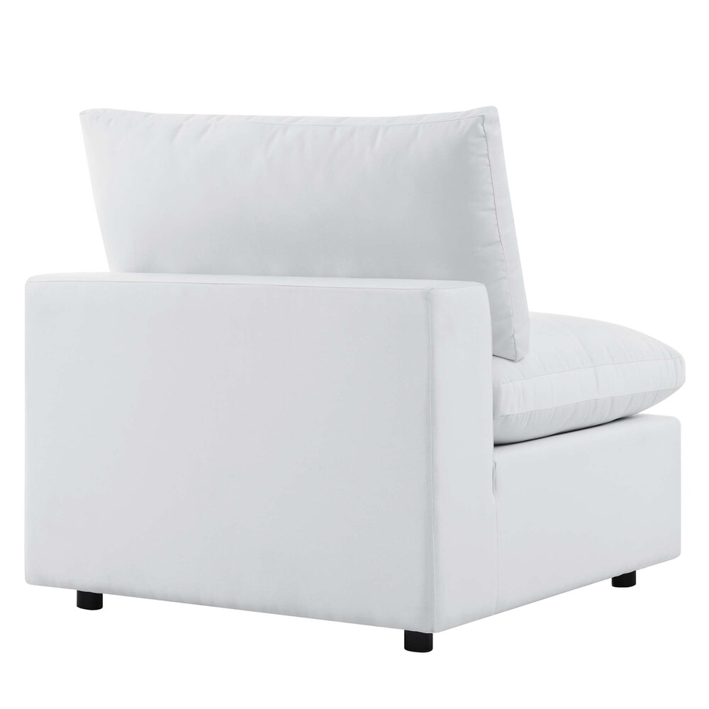 Commix Sunbrella® Outdoor Patio Armless Chair in White by Modway - Image 5