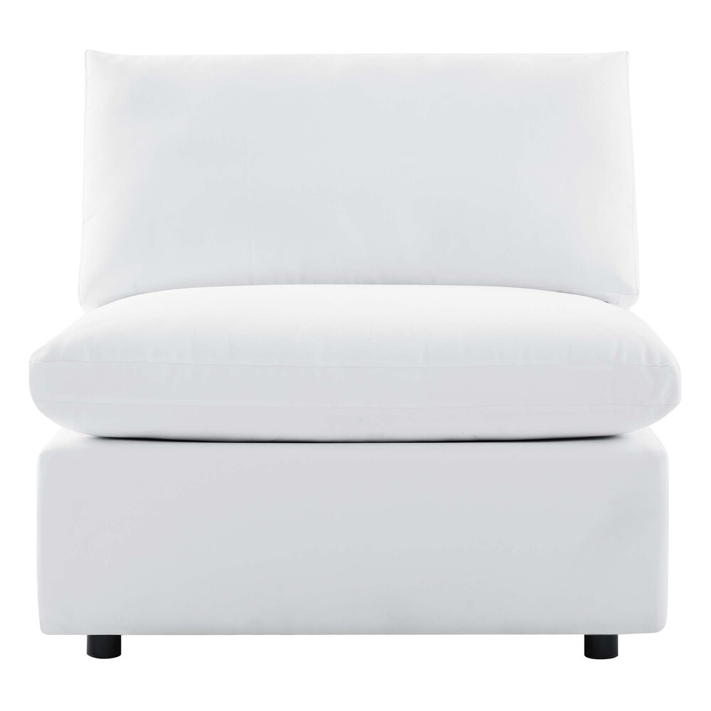 Commix Sunbrella® Outdoor Patio Armless Chair in White by Modway - Image 6