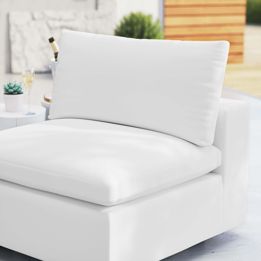 Commix Sunbrella® Outdoor Patio Armless Chair in White by Modway - Image 8