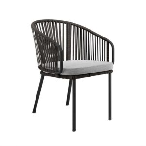 Harbor Outdoor Patio Armchair in Charcoal Gray by Modway