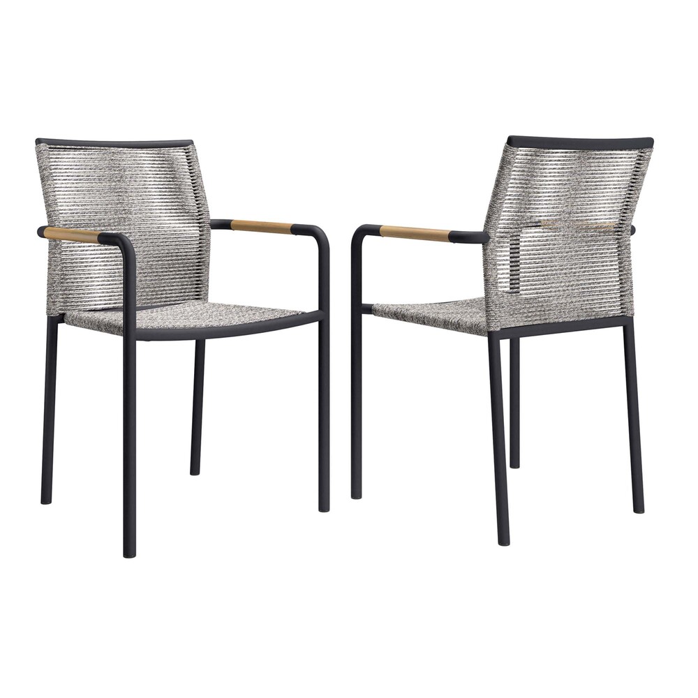 Serenity Outdoor Patio Armchairs Set of 2 in Light Gray by Modway