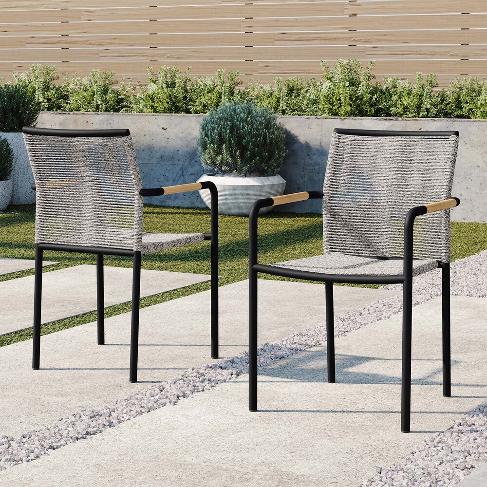 Serenity Outdoor Patio Armchairs Set of 2 in Light Gray by Modway - Image 7