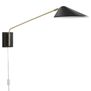 Journey 24" Swing Arm Wall Sconce by Modway in Black by Modway